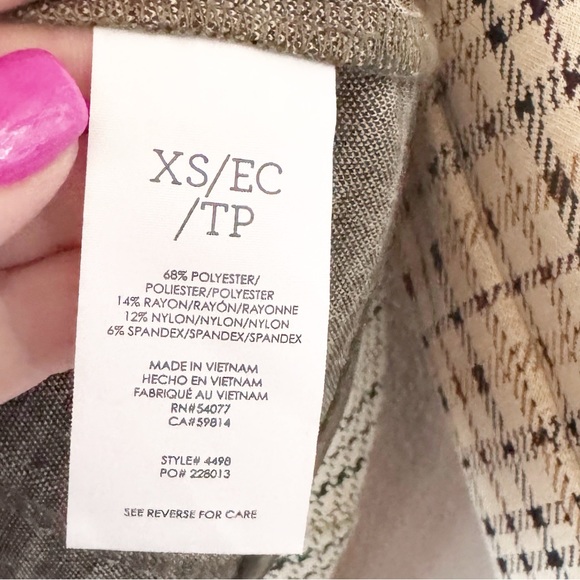 Cabi Travel Jacket #4498 Multi beige gold plaid - Picture 4 of 7